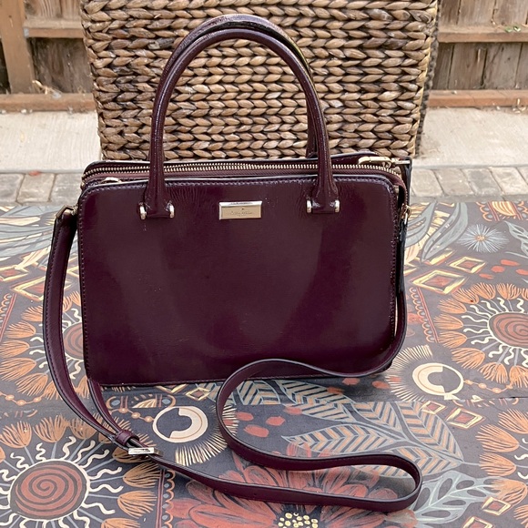 Kate Spade Lise Bixby Place Bag in Mulled Wine Patent Leather - Picture 1 of 13